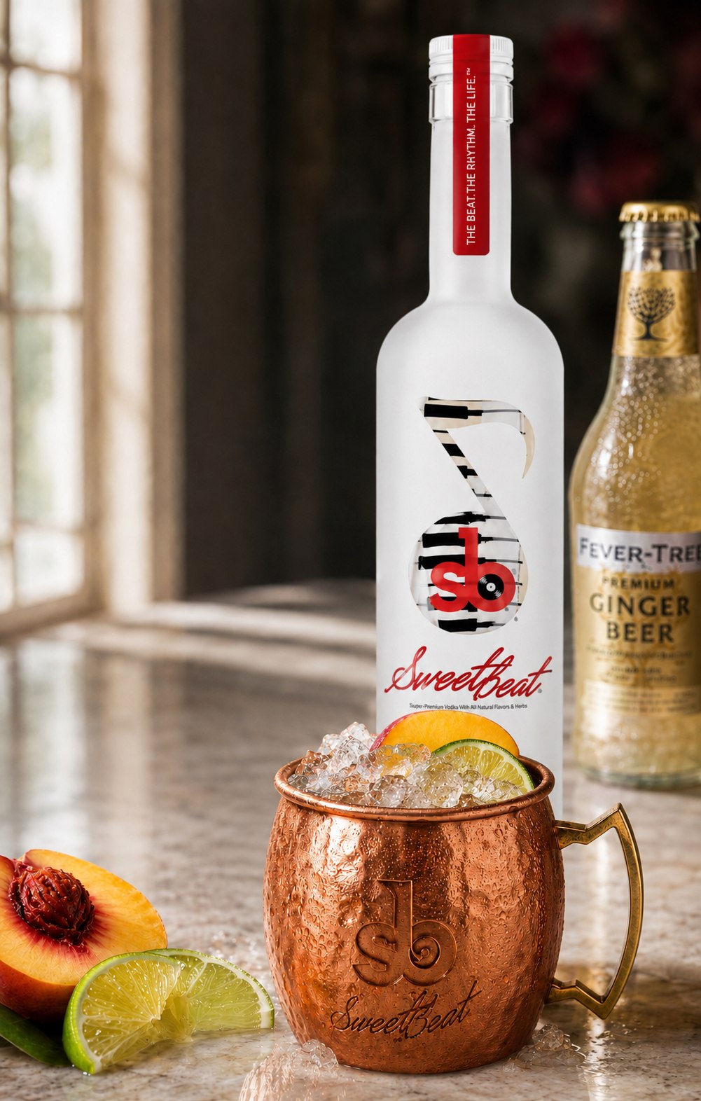 Sweet Beat Mule in a branded copper mug